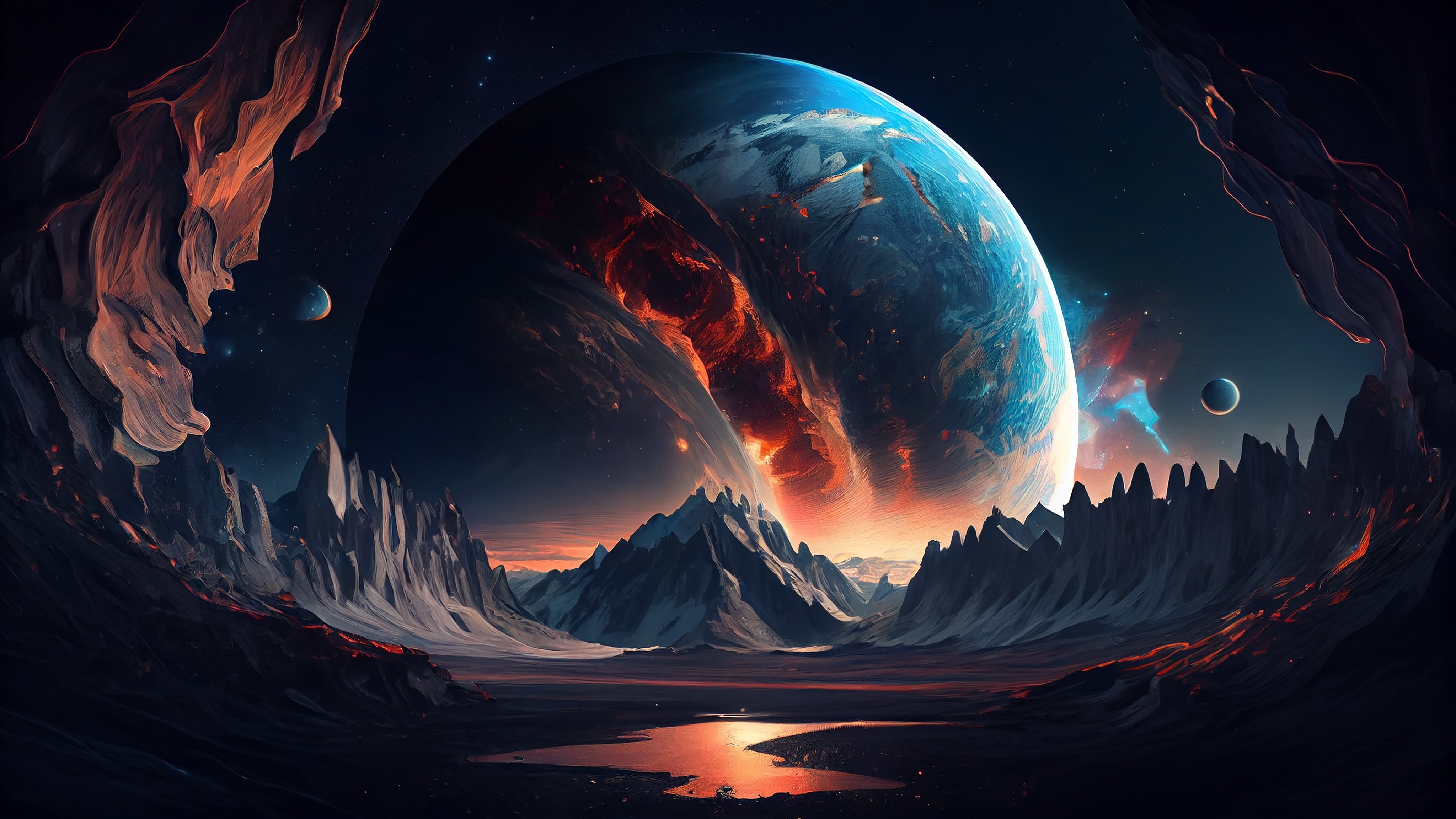 Volcanic planet - Wallpapers for Apple iMac 21.5″ in 4096x2304 resolution