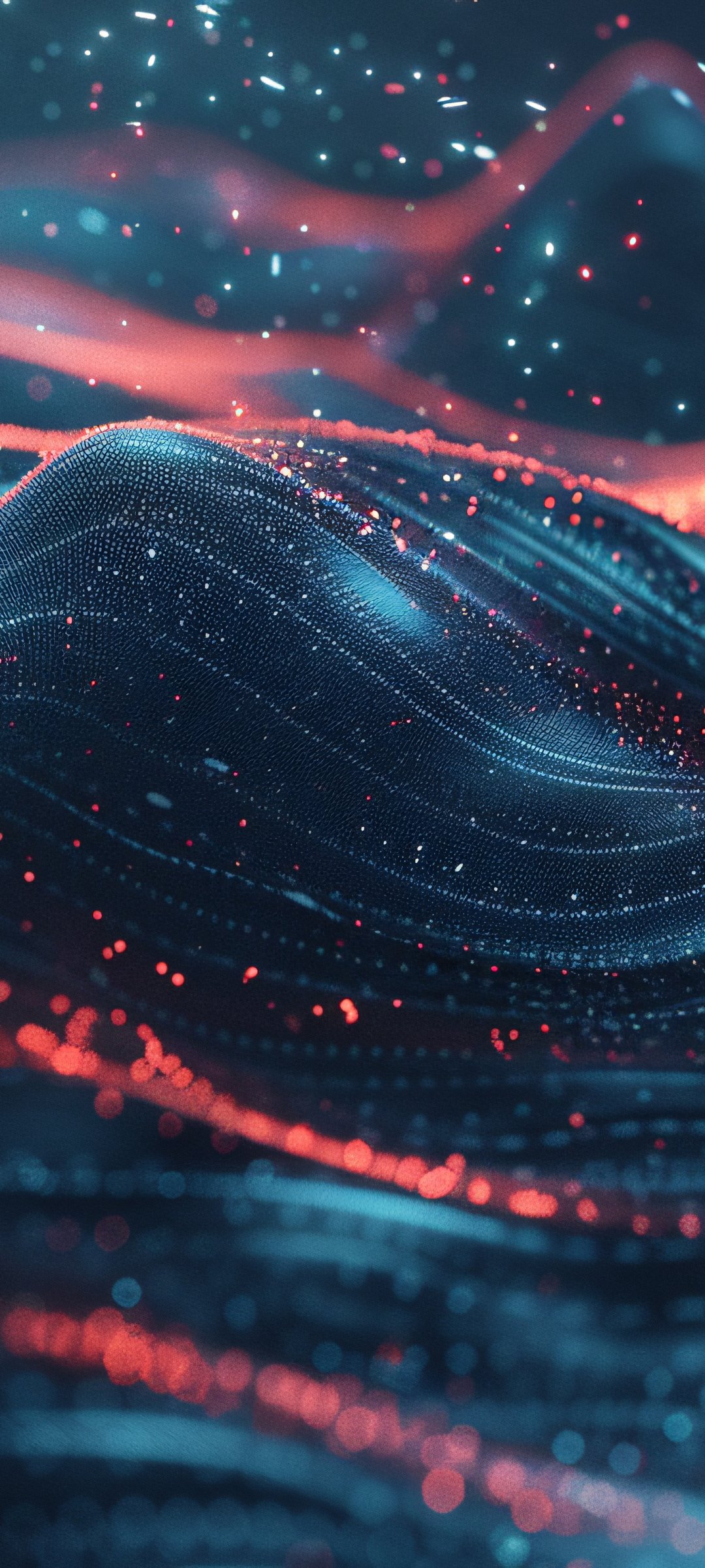Digital wave pattern with glowing dots - Wallpapers for Samsung Galaxy M55, POCO M4/X4/X5, Xiaomi Redmi 12/13/Note 13/Note 14/Note 14S in 1080x2400 resolution