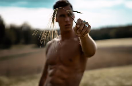 People wallpapers: man, wheat, field, summer