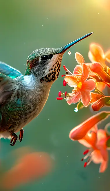 Animals wallpapers: hummingbird, flowers, nectar, summer