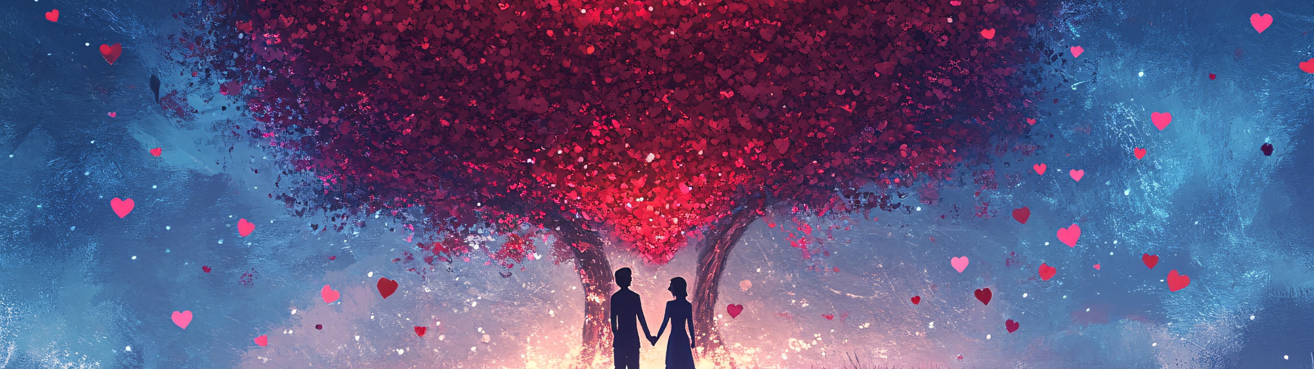 Heart-shaped tree - UltraWide 32:9 wallpapers in 5120x1440 resolution