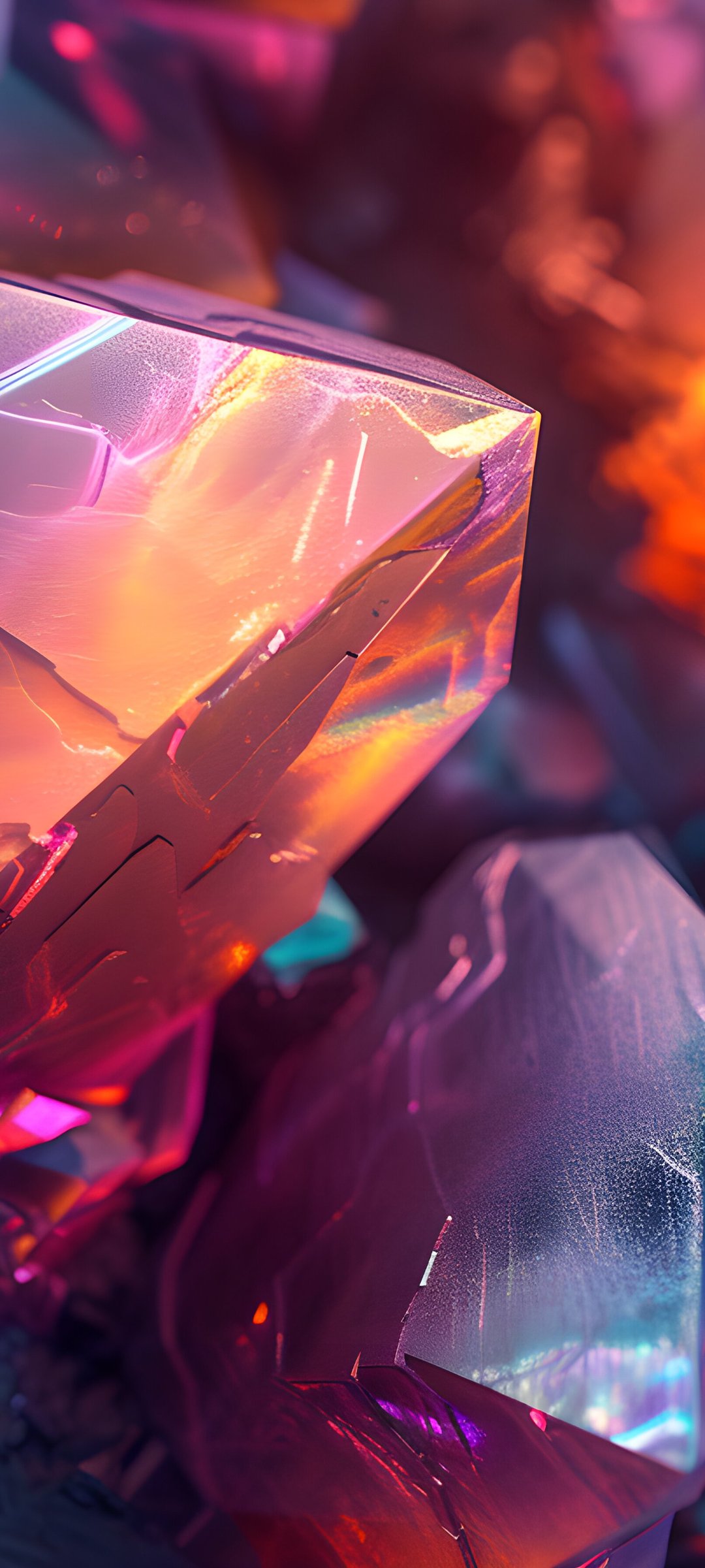 Vibrant colorful crystal cluster - Wallpapers for Samsung Galaxy M55, POCO M4/X4/X5, Xiaomi Redmi 12/13/Note 13/Note 14/Note 14S in 1080x2400 resolution