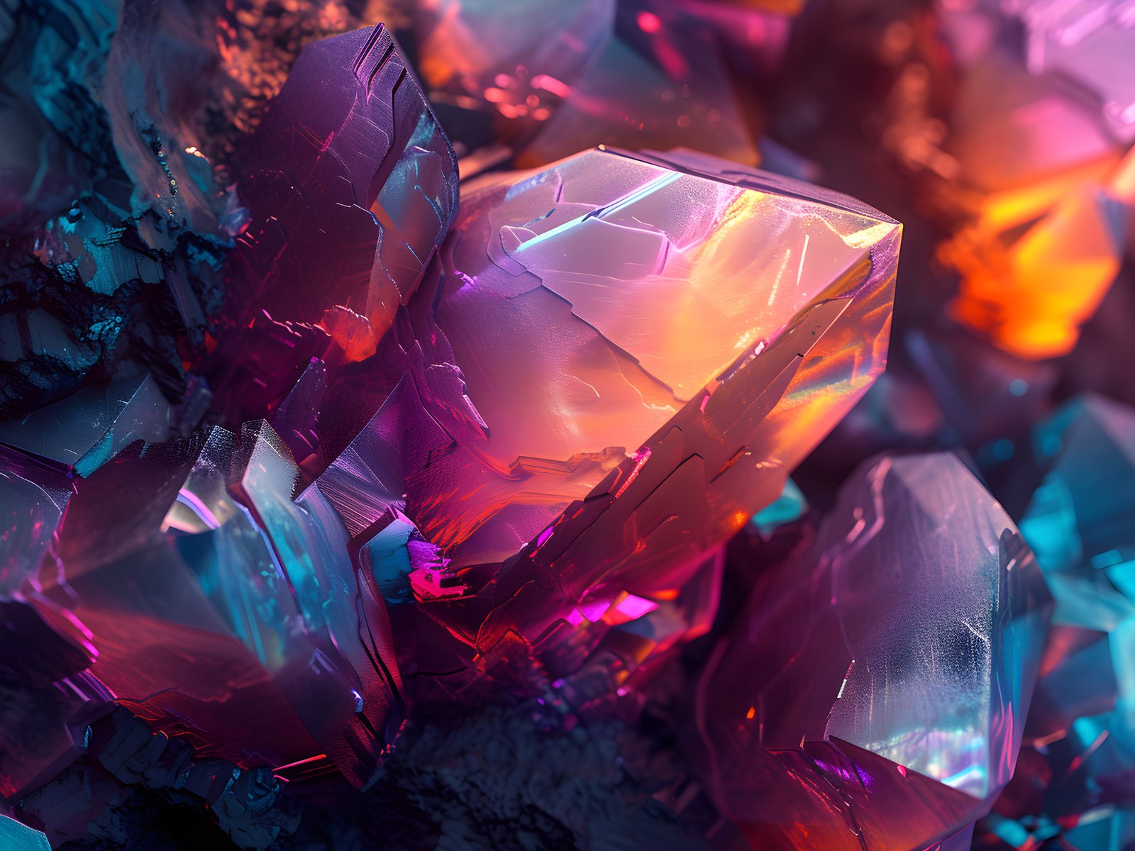 Vibrant colorful crystal cluster - UXGA wallpapers in 1600x1200 resolution
