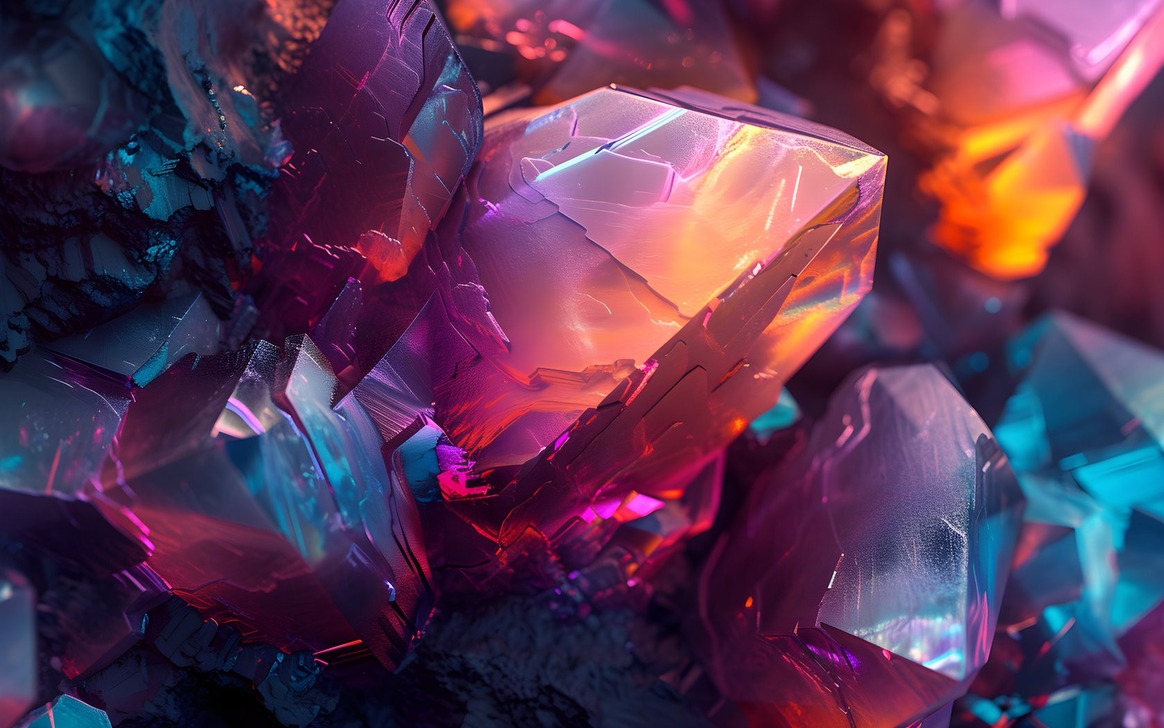 Vibrant colorful crystal cluster - WSXGA+ wallpapers in 1680x1050 resolution
