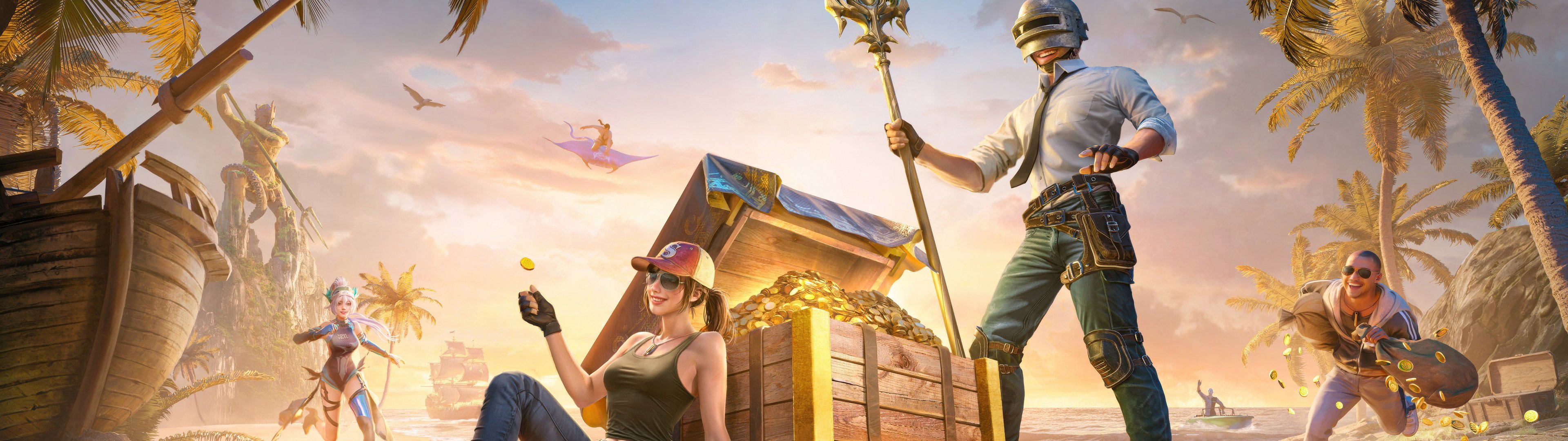 PUBG Mobile Ocean Odyssey - UltraWide 32:9 обои в разрешении 3840x1080
