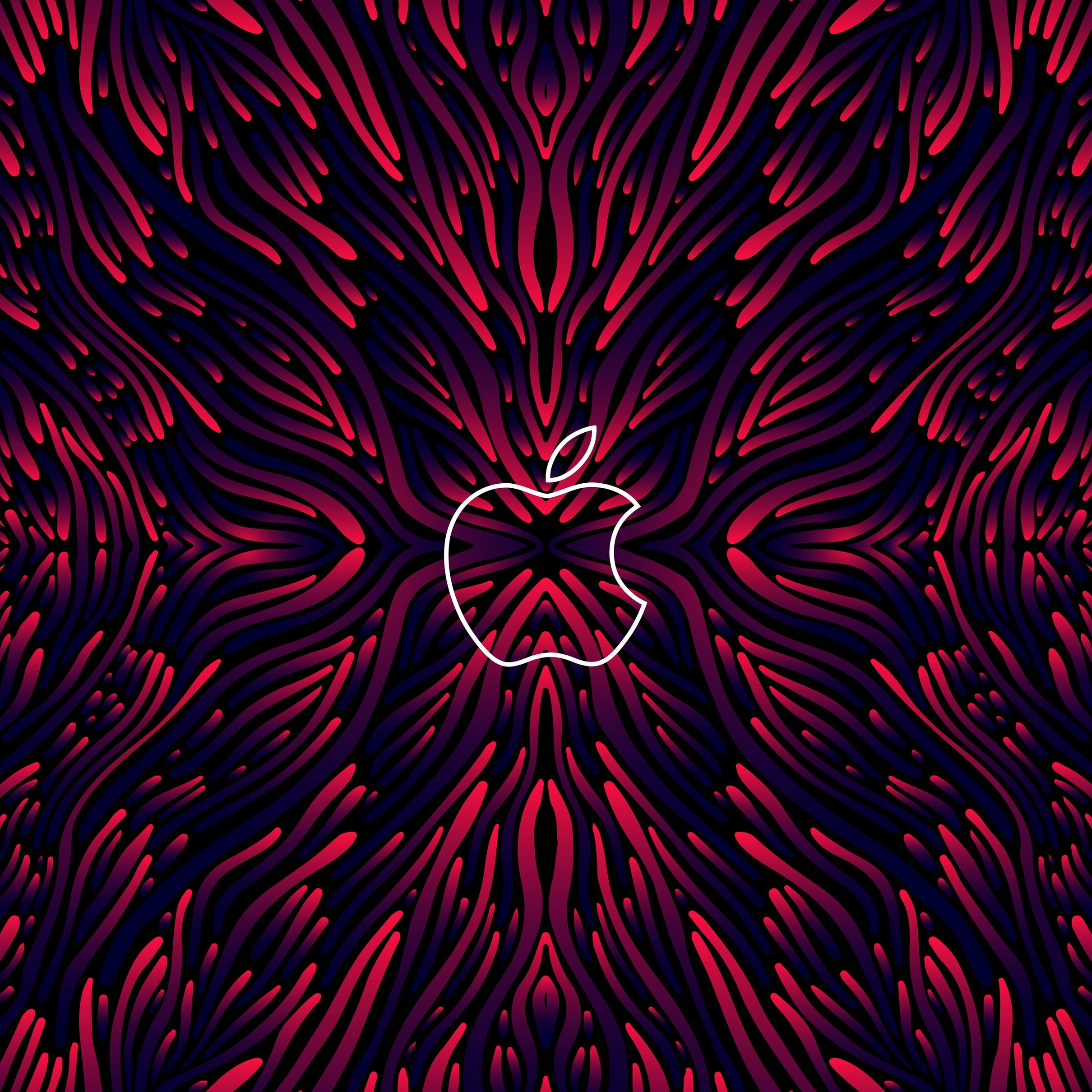 Apple event с красными флюидами - Обои для iPad Pro 11″ 2024 в разрешении 2420x2420
