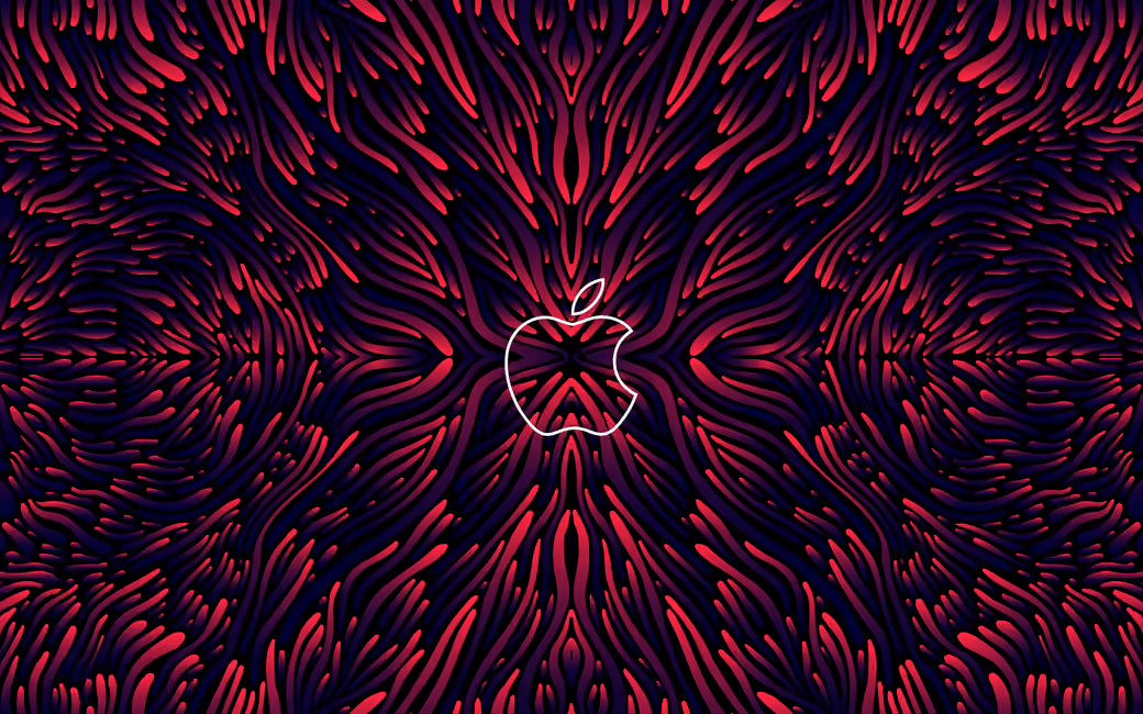 Apple event с красными флюидами - WSXGA+ обои в разрешении 1680x1050