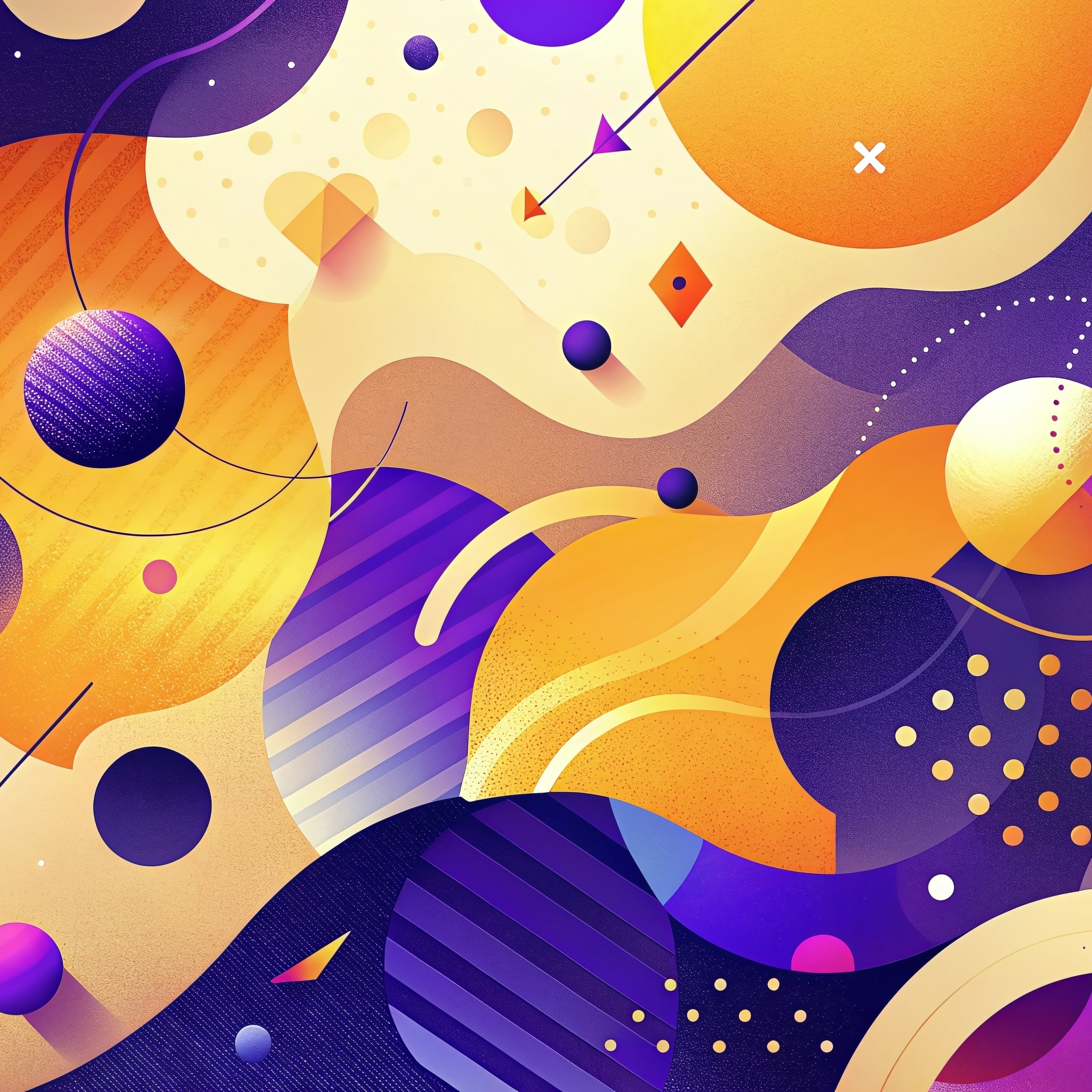 Abstract spheres and waves - Wallpapers for iPad Pro 11″ 2024 in 2420x2420 resolution