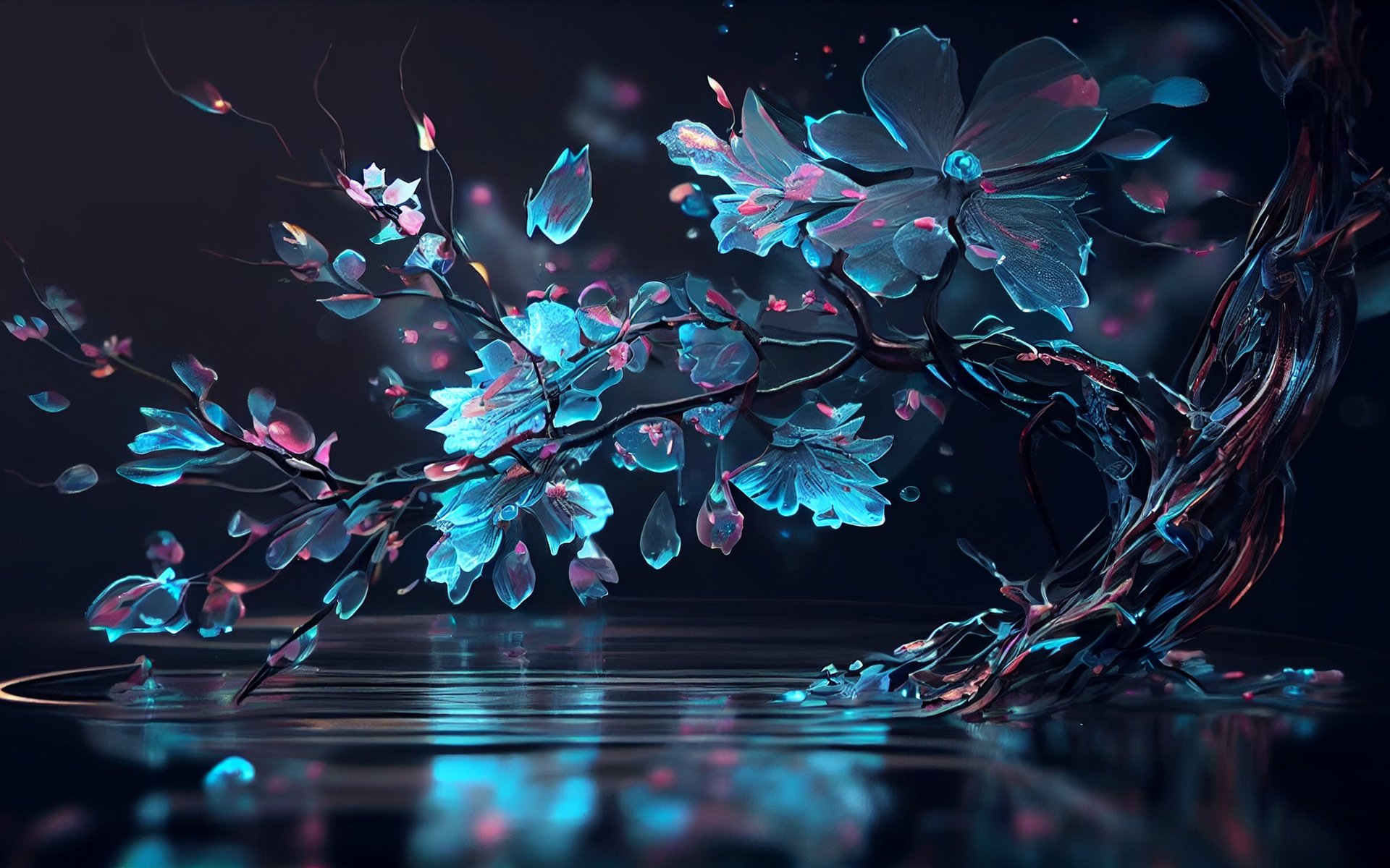 Glass petals - WUXGA wallpapers in 1920x1200 resolution