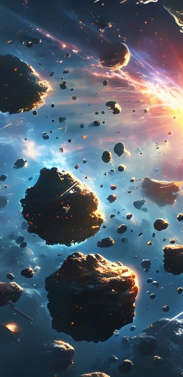 Пояс астероидов - Обои для Samsung в разрешении 360x740