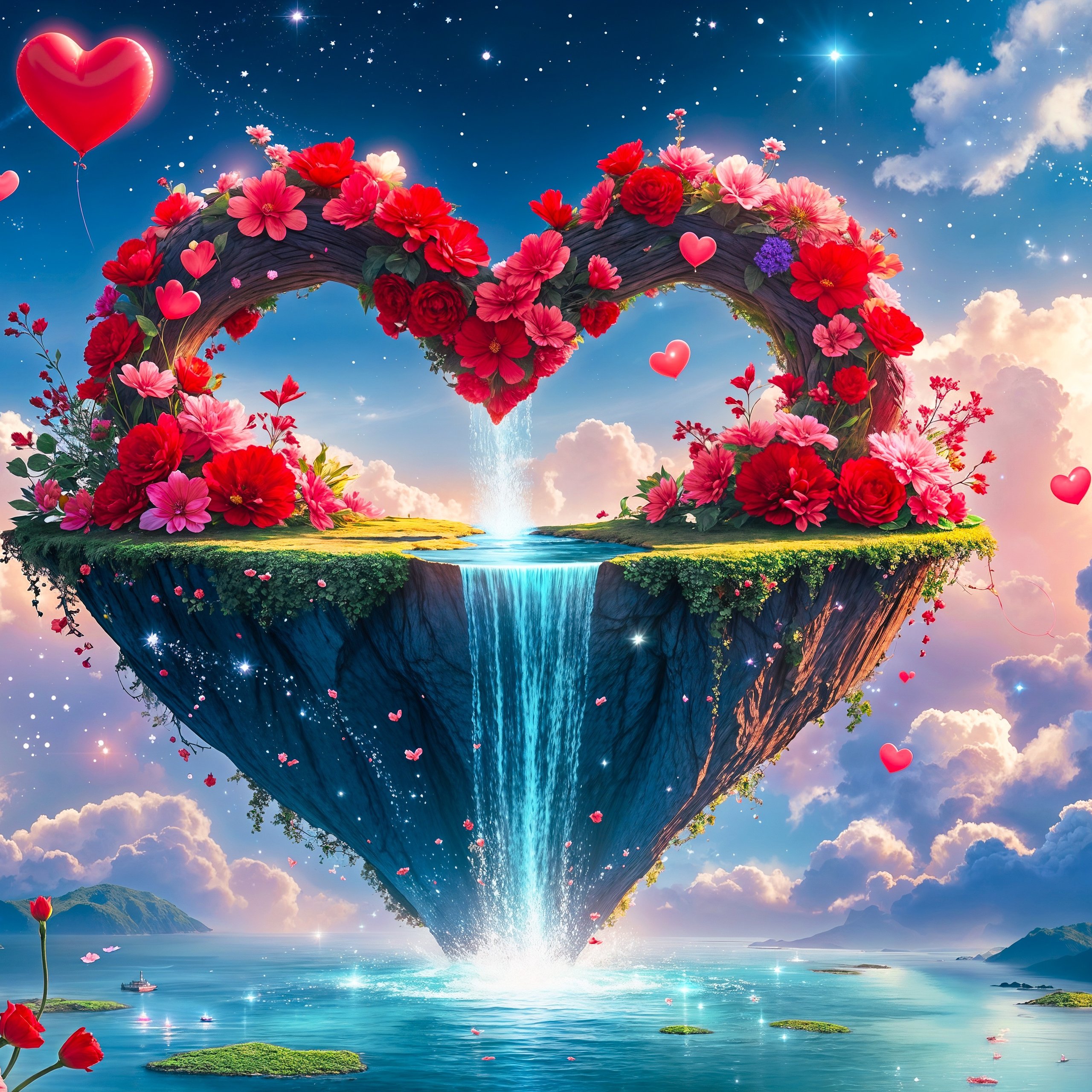 Heart-shaped arch photo zone - Wallpapers for Samsung Galaxy Tab S9 FE+/Tab S11, Xiaomi Pad 5, Redmi Pad 2 Pro, POCO Pad in 2560x2560 resolution