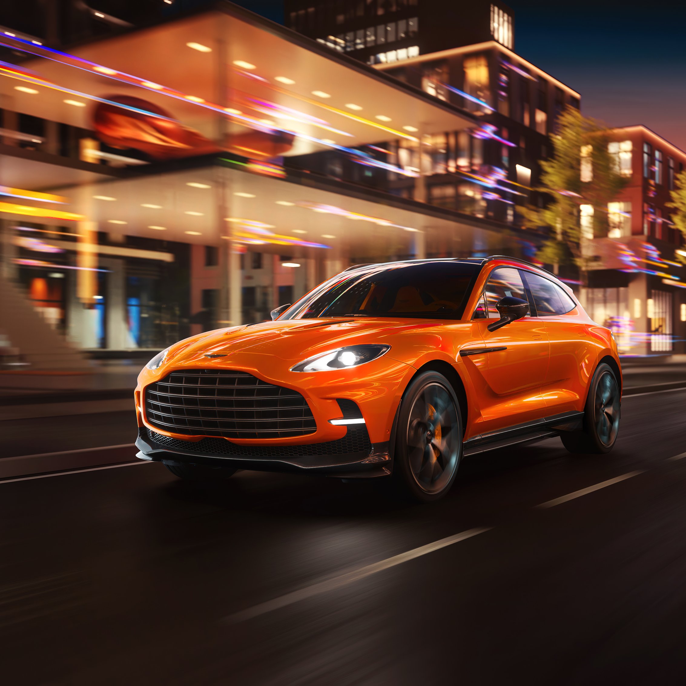 Aston Martin DBX707 спереди - Обои для iPad mini 8.3″ в разрешении 2266x2266