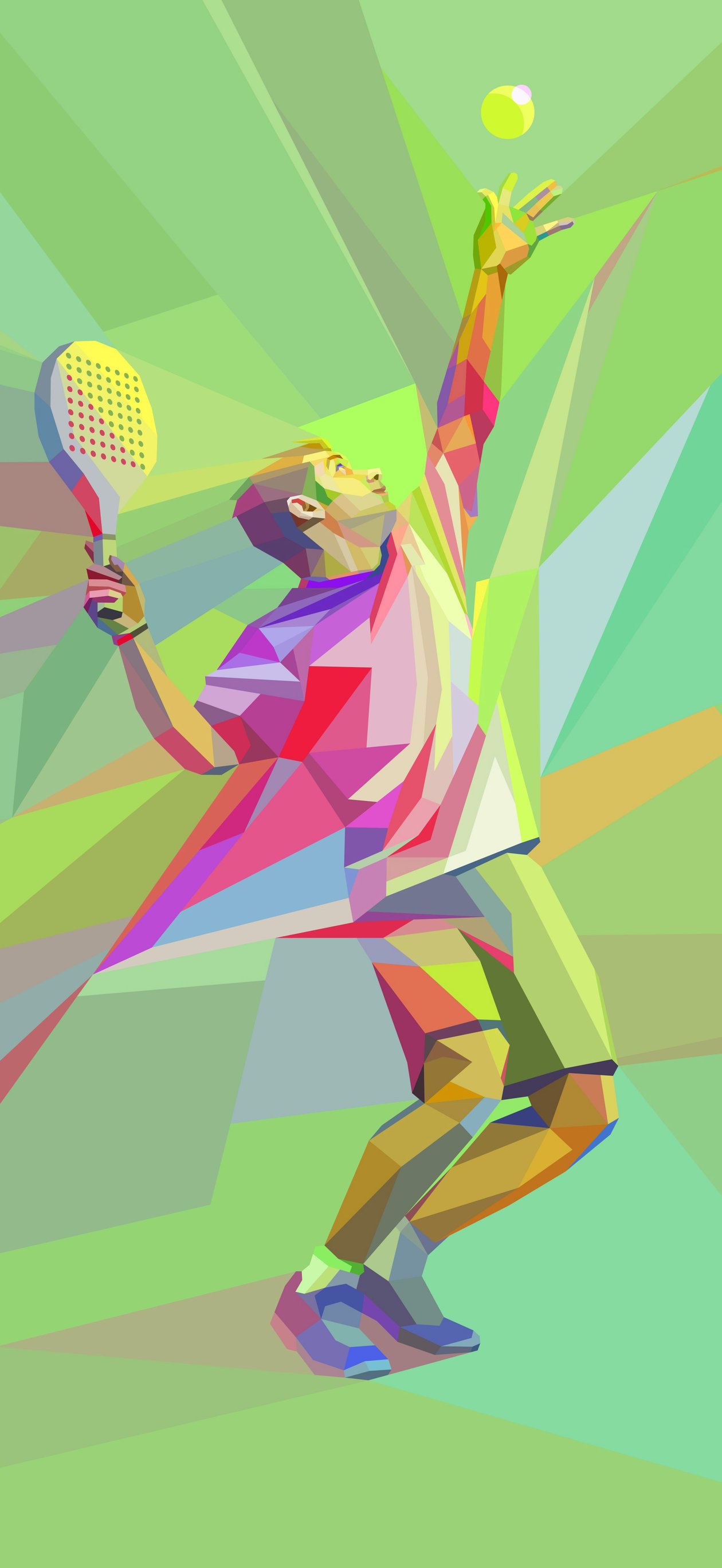 Low poly tennis - Wallpapers for iPhone Air in 1260x2736 resolution