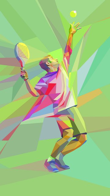 Теннис low poly - Обои для Nokia, Samsung в разрешении 360x640