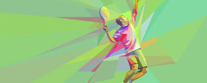 Обои спорт: мужчина, теннисная ракетка, low poly, навык