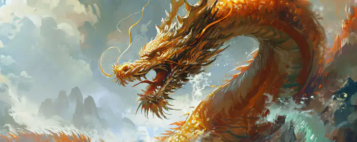 UltraWide 21:9 wallpapers (2560x1080): dragon, mountains, fantastic creature, mythology