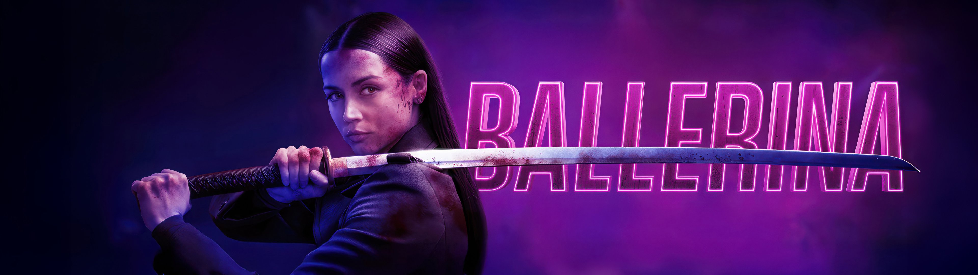 Ballerina with a katana - UltraWide 32:9 wallpapers in 3840x1080 resolution