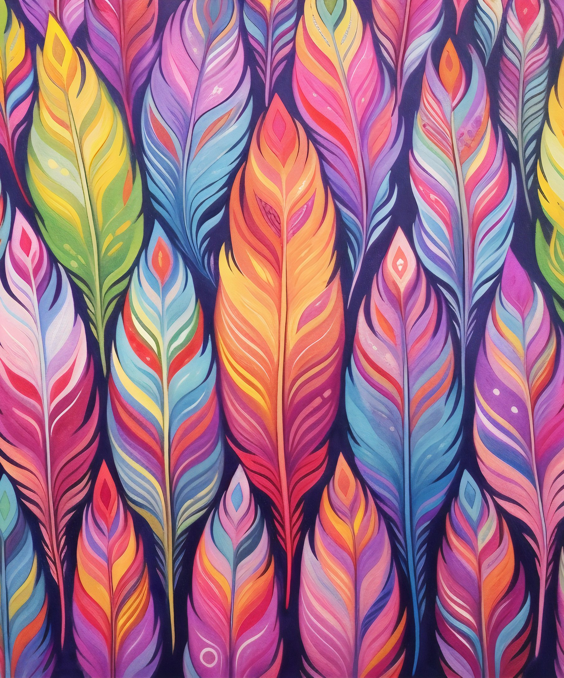 Colorful abstract feathers pattern - Wallpapers for Samsung Galaxy Z Fold4/Z Fold5/Z Fold6 in 1812x2176 resolution