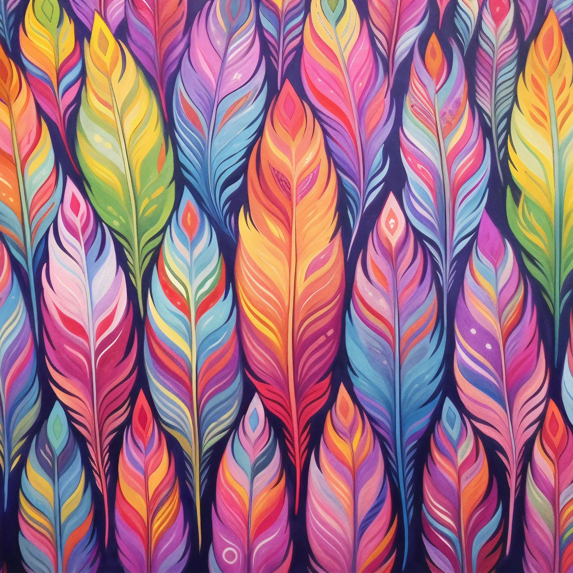 Colorful abstract feathers pattern - Wallpapers for iPad Pro 11″ 2024 in 2420x2420 resolution