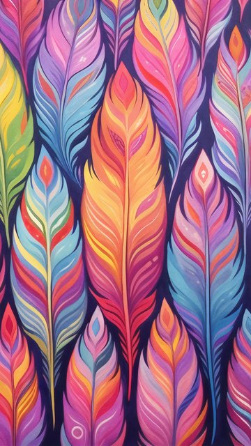 Colorful abstract feathers pattern - Wallpapers for Nokia, Samsung in 360x640 resolution