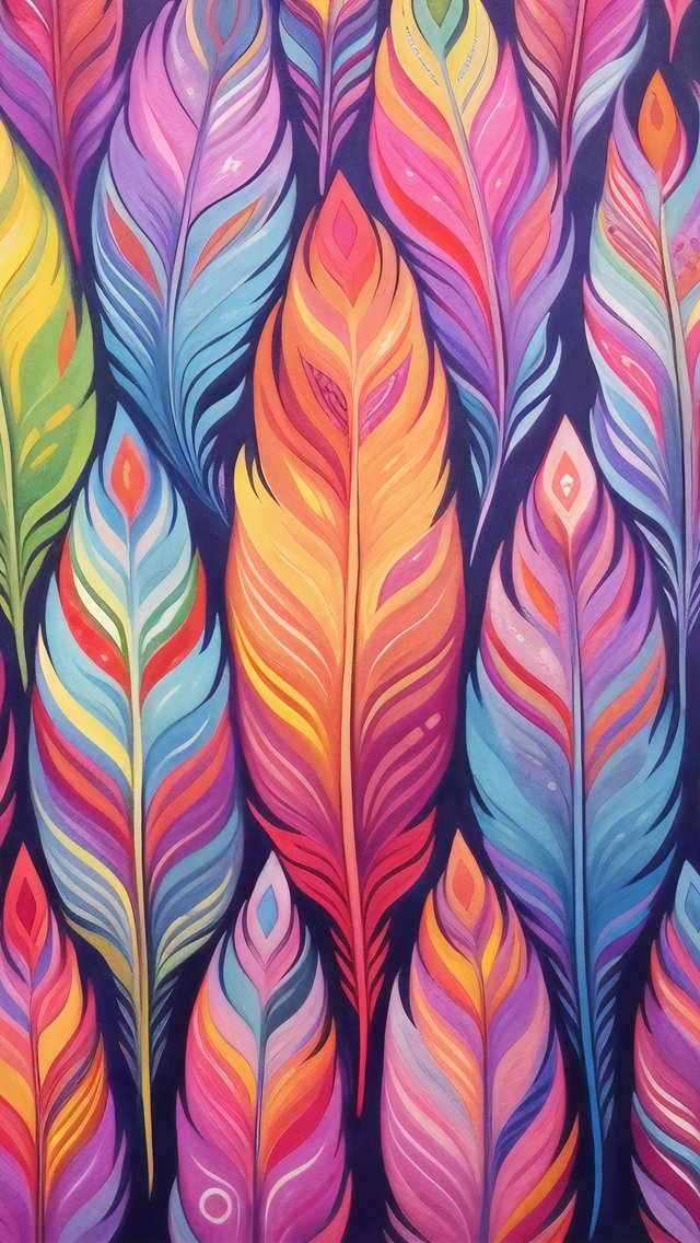 Colorful abstract feathers pattern - Wallpapers for iPhone 5/5S/5C/SE in 640x1136 resolution