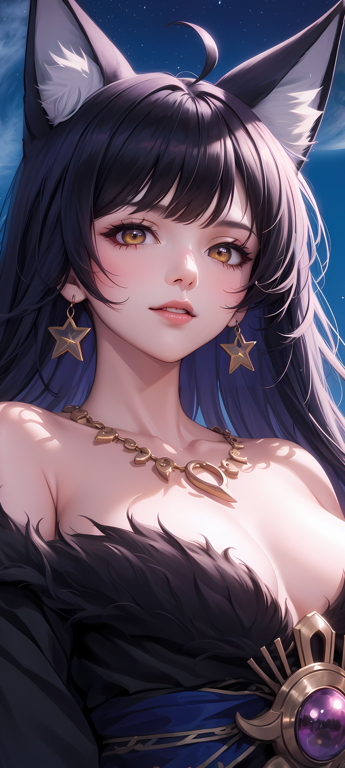 Anime girl with fox ears - Wallpapers for Xiaomi 15 in 1200x2670 resolution