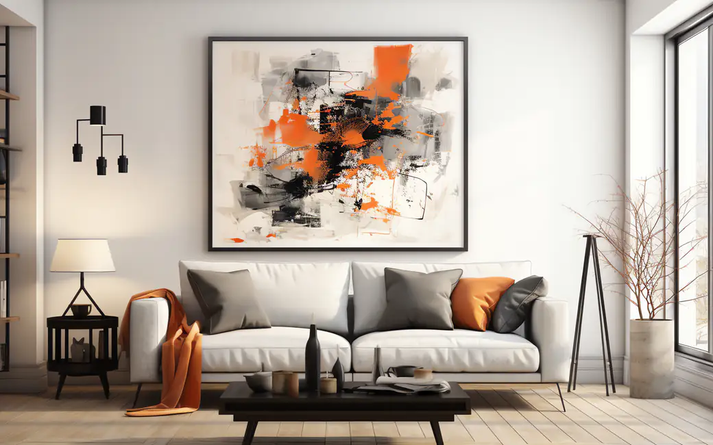 Bright Scandinavian-style living room — desktop and phone wallpaper, free download