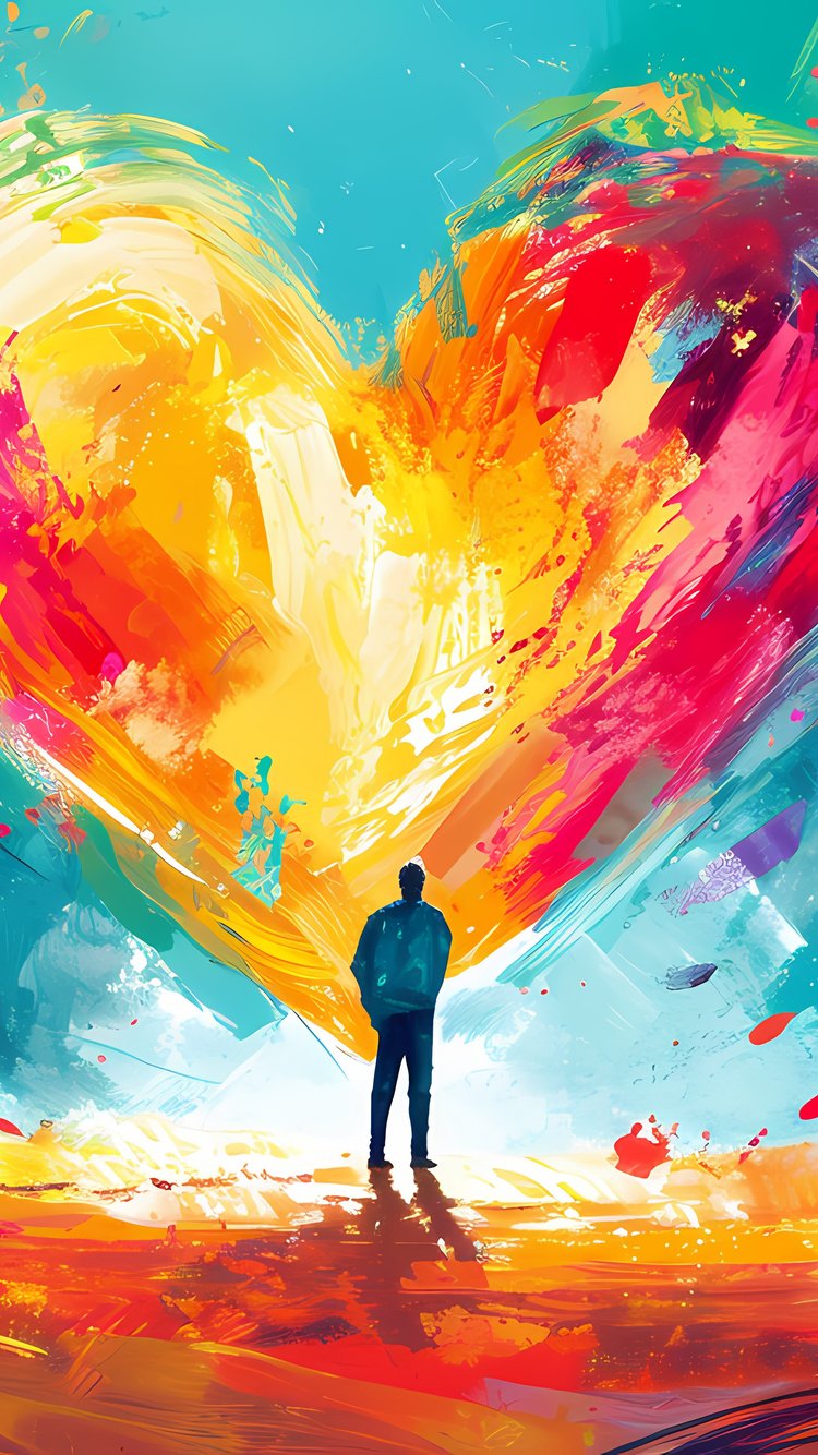 Painting for Valentines Day - Wallpapers for iPhone 6/6S/7/8/SE2/SE3 in 750x1334 resolution