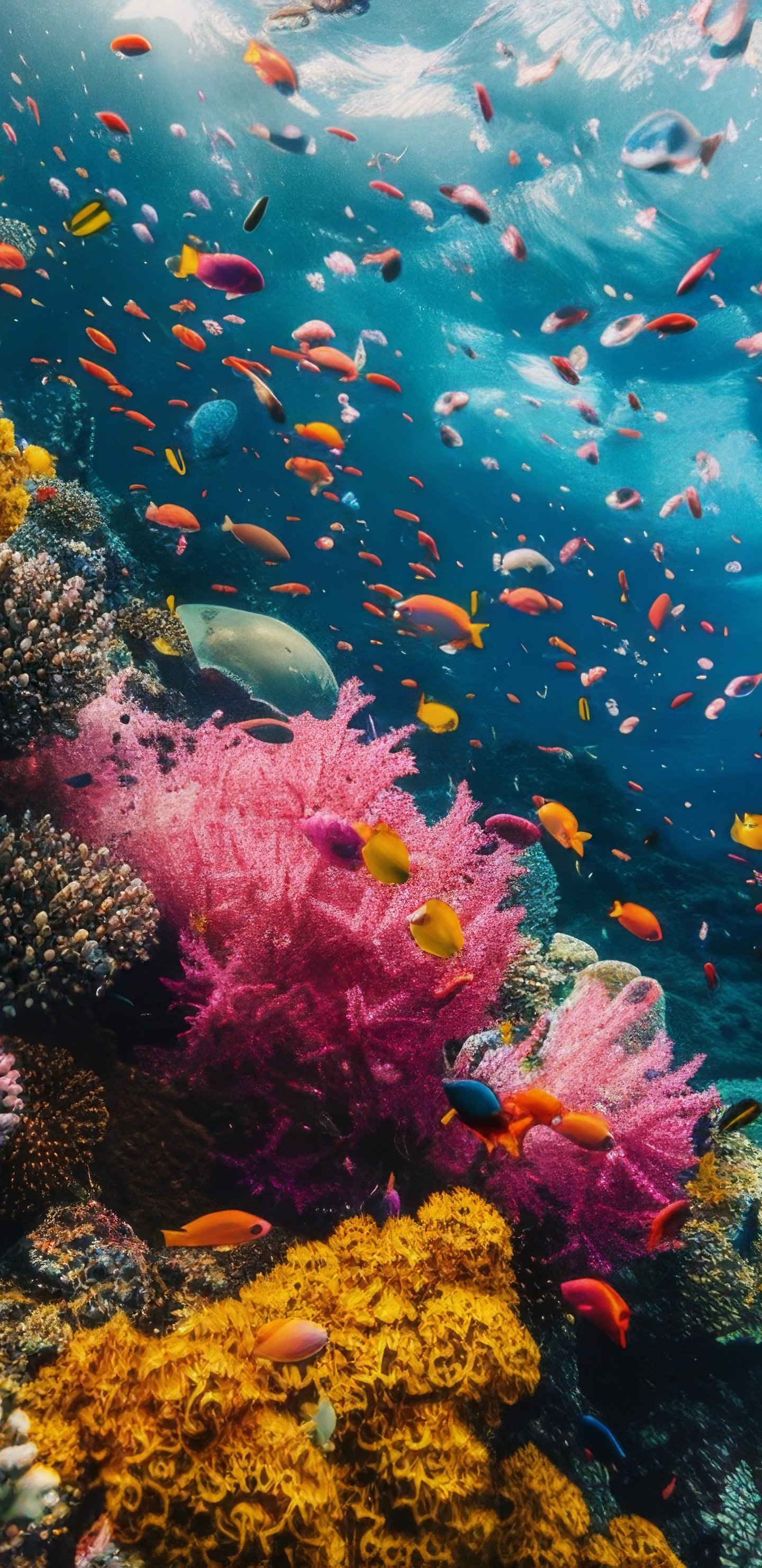Coral reef with tropical fish - Wallpapers for Samsung Galaxy S8/S8+/Note 8/S9/S9+/Note 9 in 1440x2960 resolution