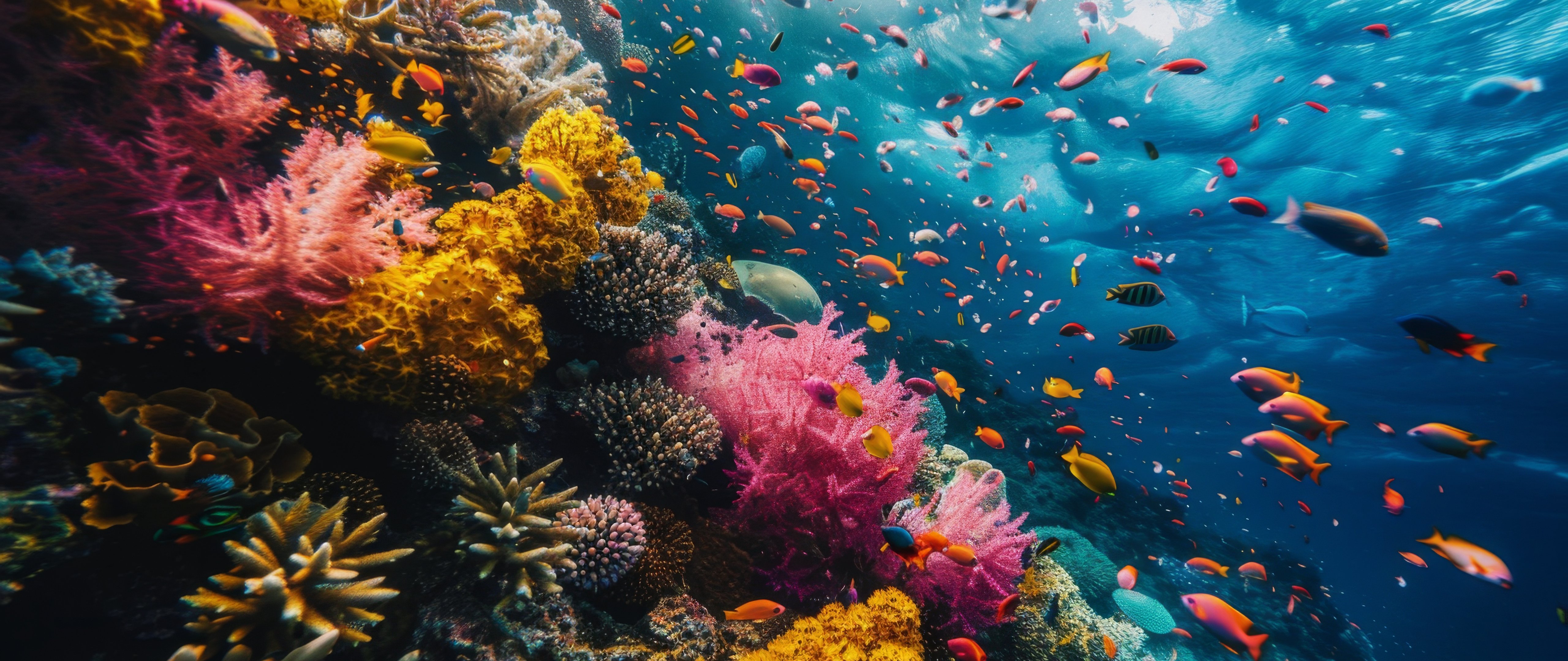 Coral reef with tropical fish - 5K2K UltraWide 21:9 wallpapers in 5120x2160 resolution