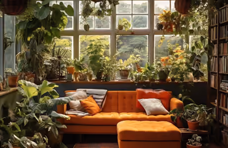 Interior design wallpapers: veranda, cozy, sofa, window