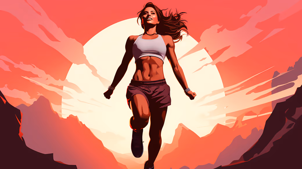 Evening jogging — desktop and phone wallpaper, free download