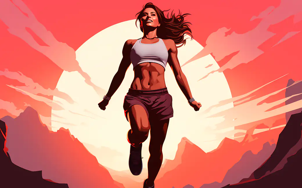 Evening jogging — desktop and phone wallpaper, free download