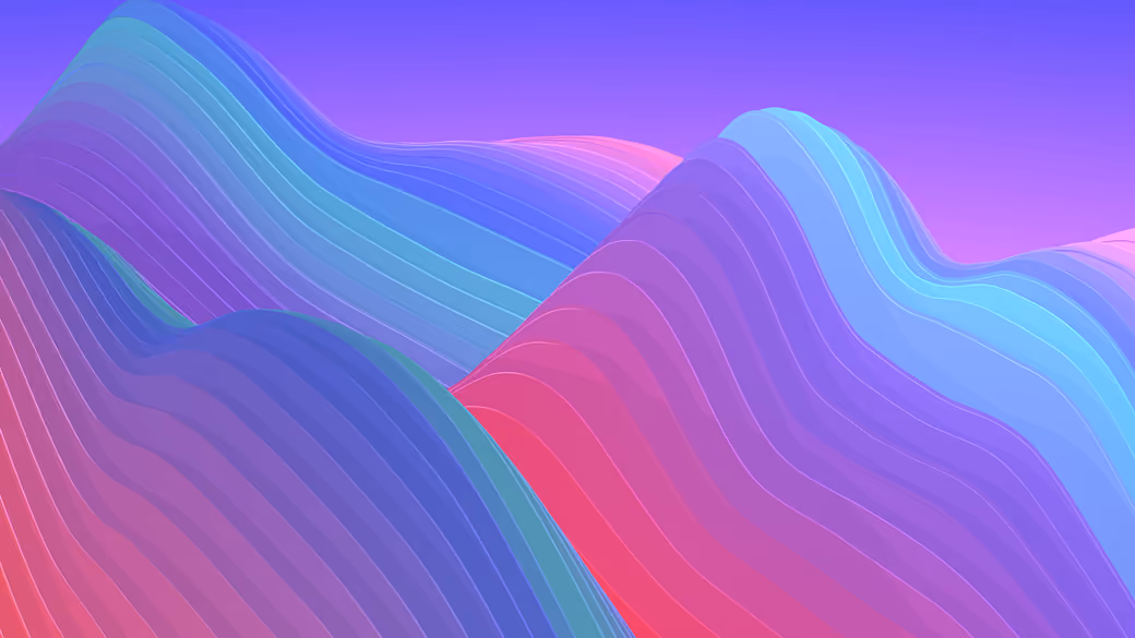 Colorful abstract wavy shapes — desktop and phone wallpaper, free download