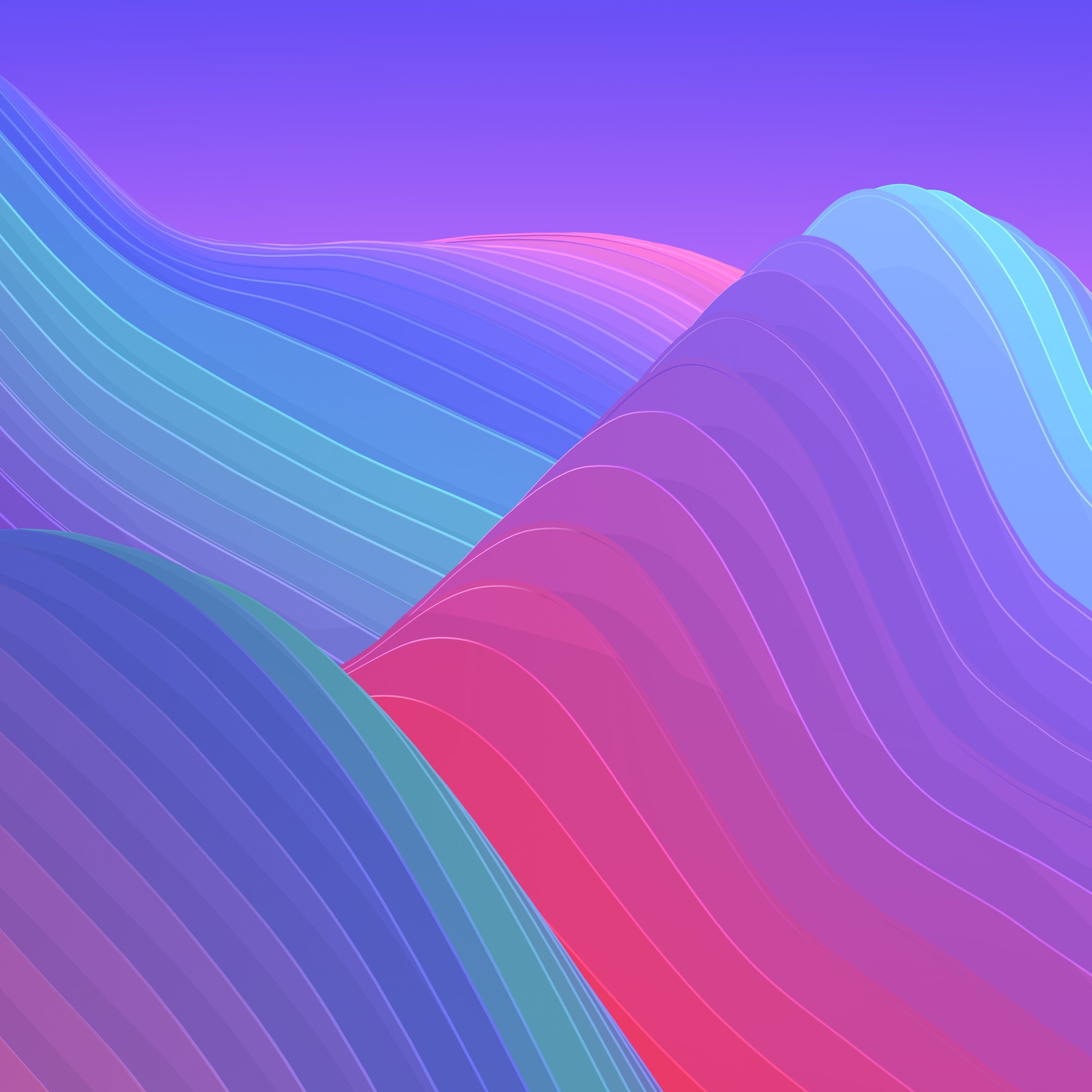 Colorful abstract wavy shapes - Wallpapers for iPad Air 10.9″ in 2360x2360 resolution