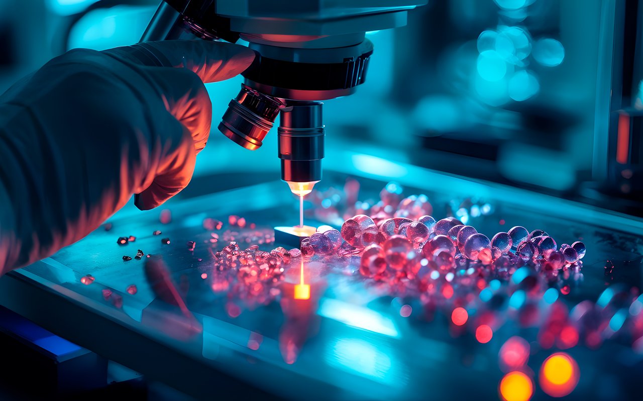Biohacker studies under a microscope - WXGA_1280 wallpapers in 1280x800 resolution
