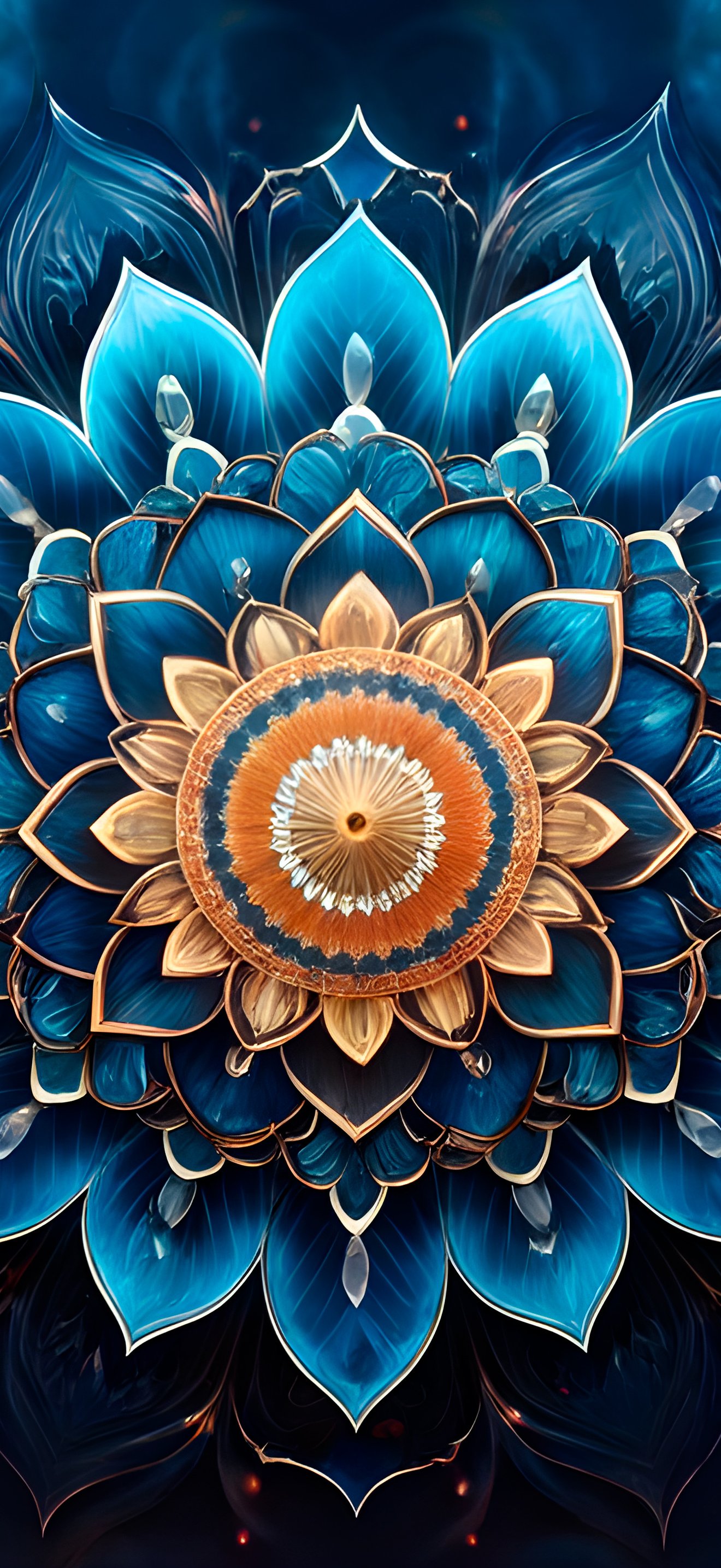 Blue mandala - Wallpapers for iPhone 18 Pro Max/17 Pro Max/16 Pro Max in 1320x2868 resolution