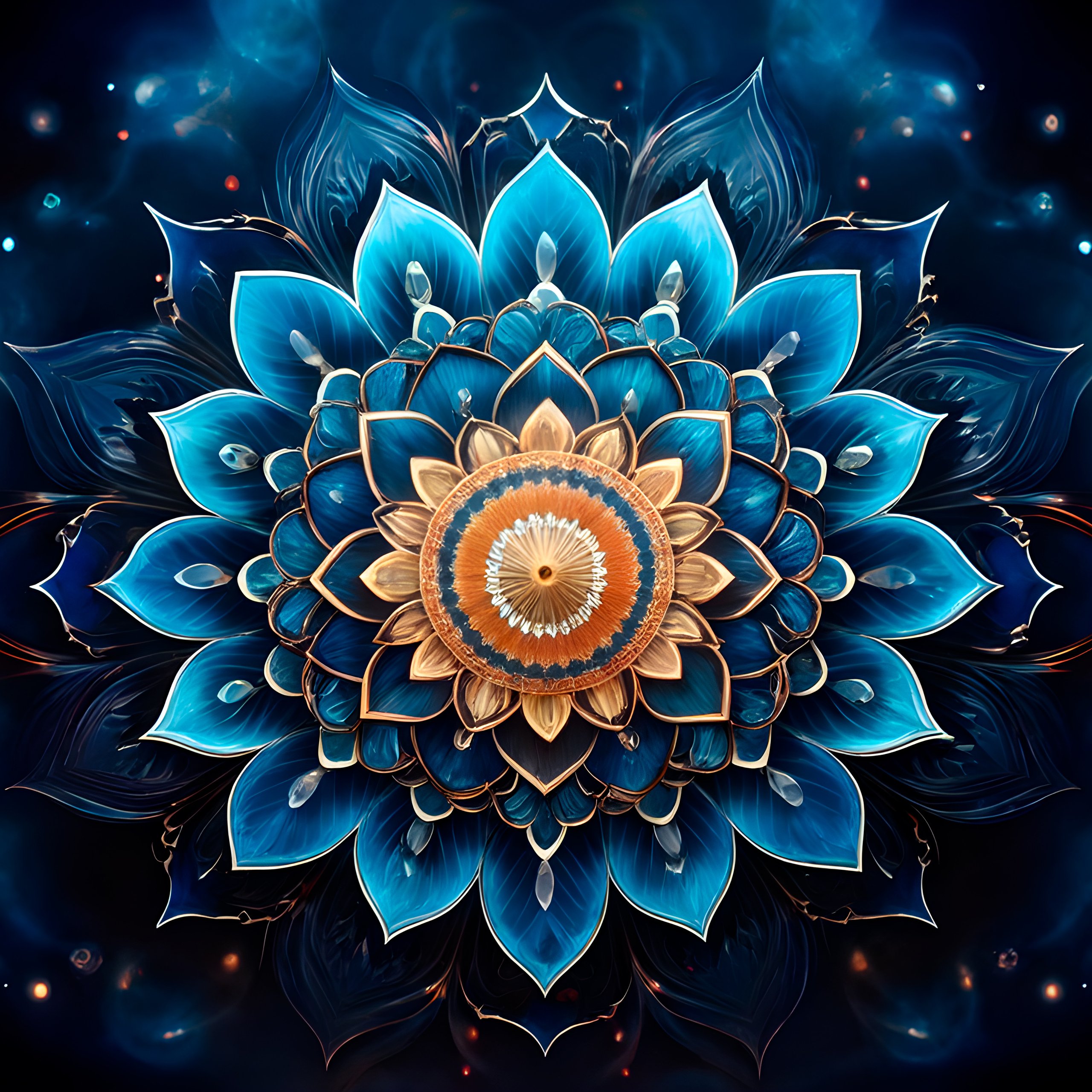 Blue mandala - Wallpapers for Samsung Galaxy Tab S9 FE+/Tab S11, Xiaomi Pad 5, Redmi Pad 2 Pro, POCO Pad in 2560x2560 resolution