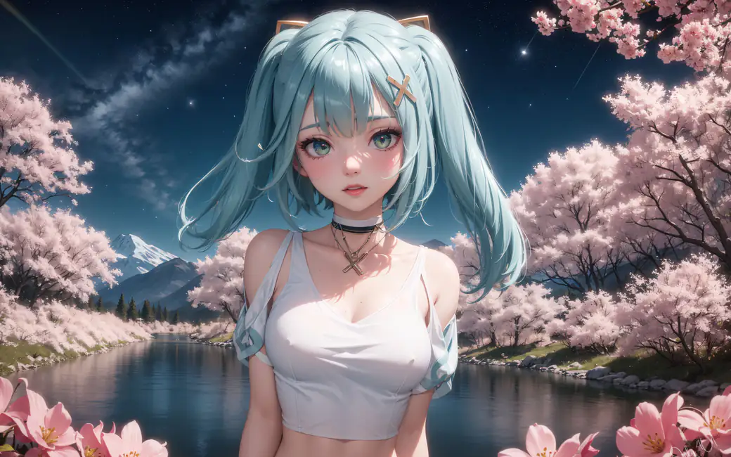Anime girl with blue hair — desktop and phone wallpaper, free download