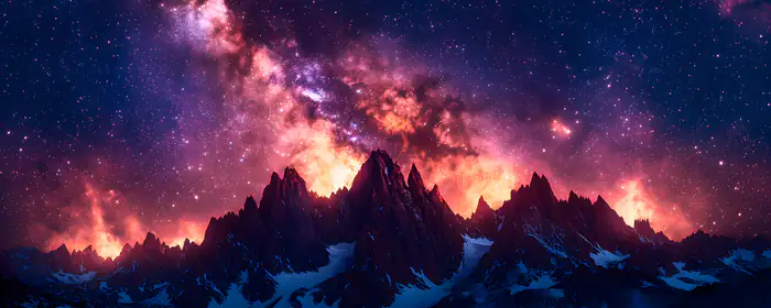 UltraWide 21:9 wallpapers (2560x1080): Milky Way, mountains, snow, sky