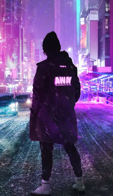 People wallpapers: street, snow, light, neon