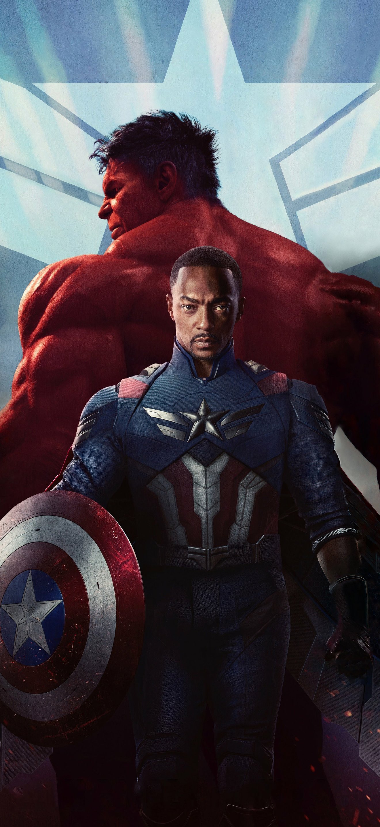 Captain America and the Red Hulk - Wallpapers for iPhone 17 Pro Max/16 Pro Max in 1320x2868 resolution