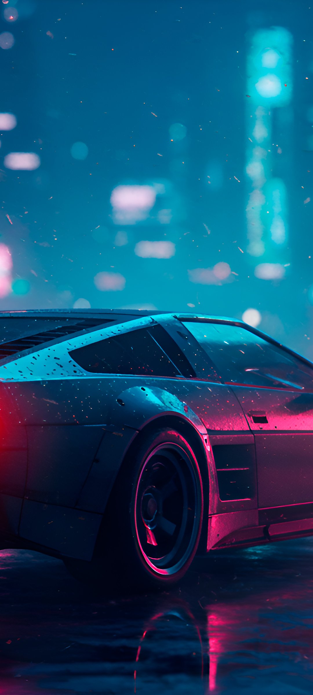 Retro futuristic car - Wallpapers for Samsung Galaxy M55, POCO M4/X4/X5, Xiaomi Redmi 12/13/Note 13/Note 14/Note 14S in 1080x2400 resolution