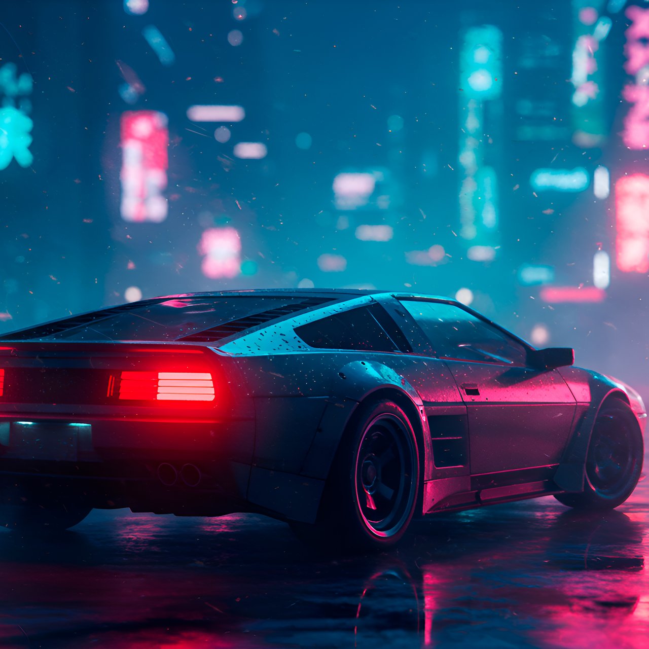 Retro futuristic car - Wallpapers for Lenovo, Huawei in 1280x1280 resolution