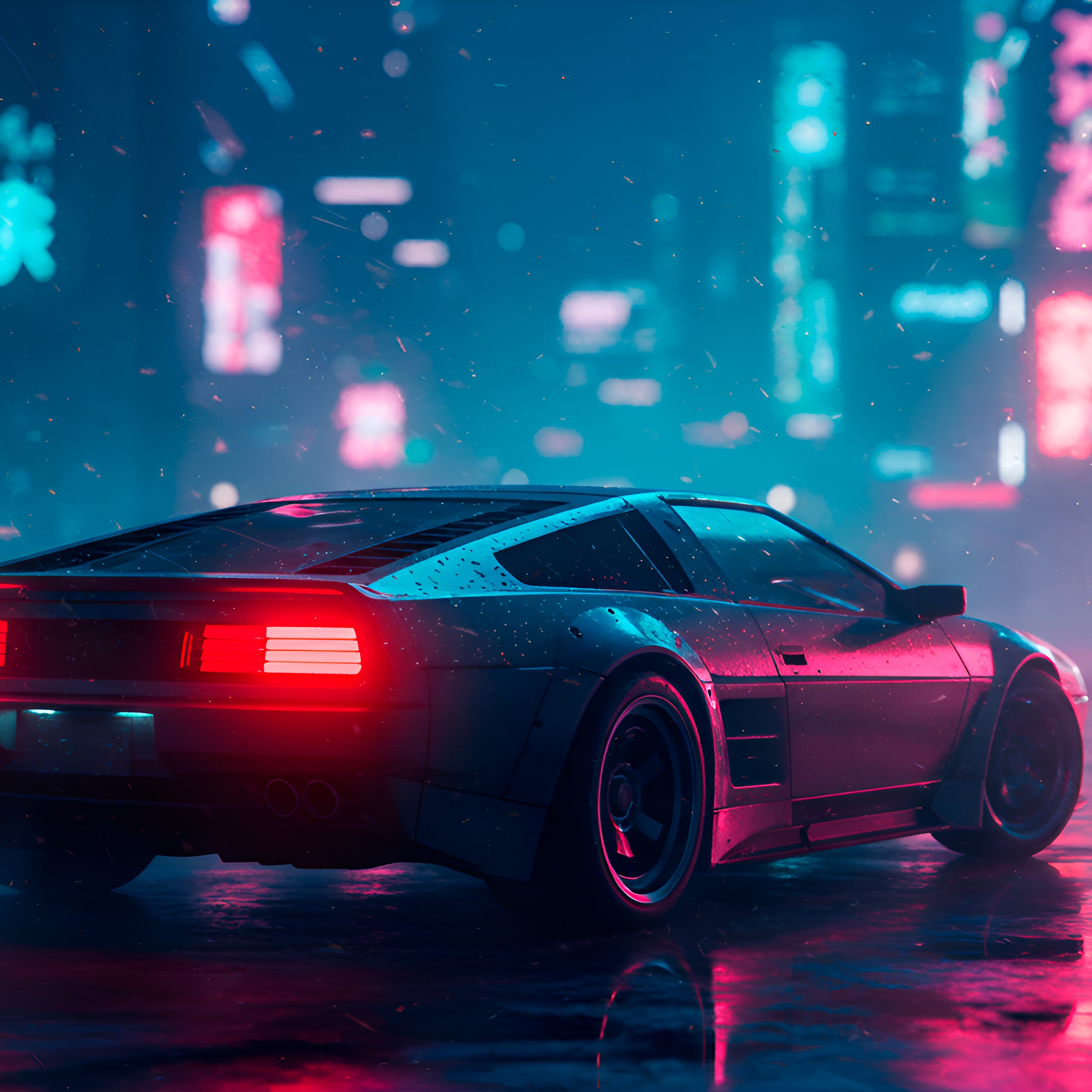 Retro futuristic car - Wallpapers for Samsung Galaxy Tab S9+ in 2800x2800 resolution