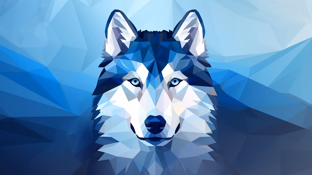 Low poly wolf head facing forward - Wallpapers for LG/ASUS in 480x854 resolution