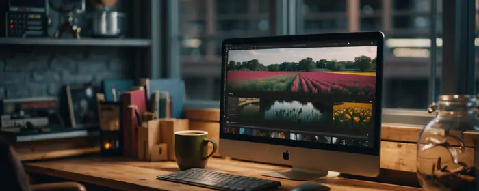 UltraWide 32:9 book wallpapers (3840x1080): workspace, office, desk, Apple iMac