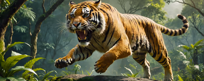 UltraWide 21:9 обои (2560x1080): тигр, джунгли, хищник, лес