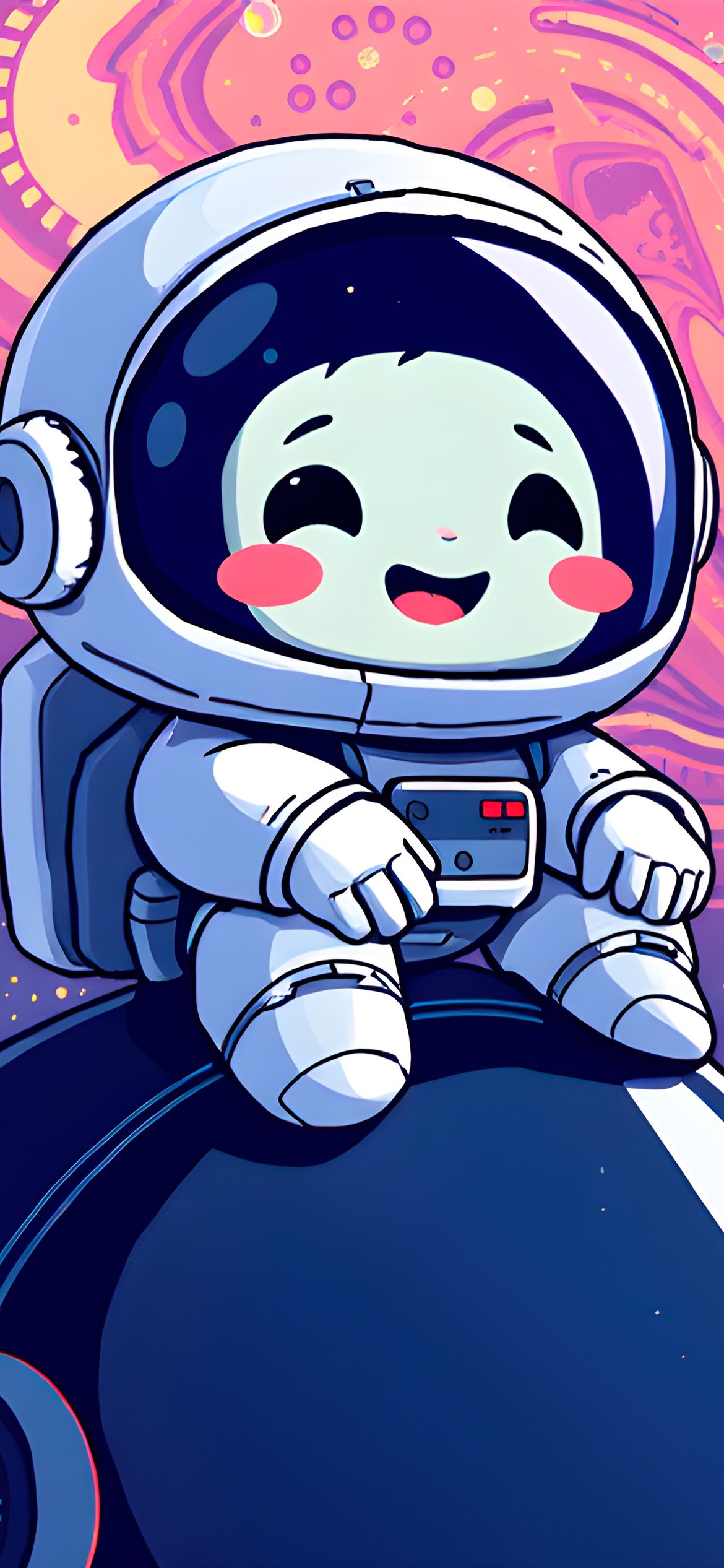 Cheerful astronaut - Wallpapers for iPhone 12 Pro/13 Pro/14 in 1170x2532 resolution