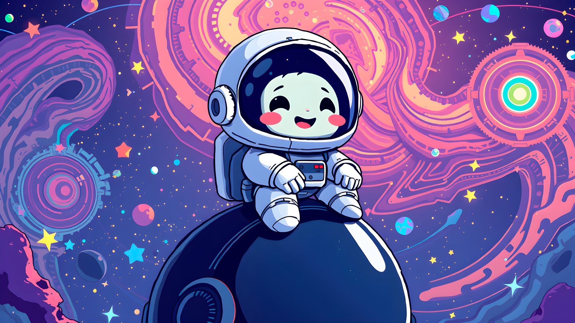 Cheerful astronaut - Full HD wallpapers in 1920x1080 resolution